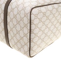 Pre Owned Gucci Beige GG Supreme Canvas Nice Boston Bag