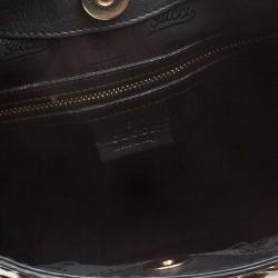 مملوكة مسبقًا حقيبة غوتشي كوين كبيرة جلد سوداء/ رصاصية