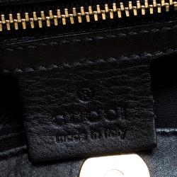 مملوكة مسبقًا حقيبة غوتشي كوين كبيرة جلد سوداء/ رصاصية