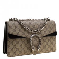 Pre Owned Gucci Beige GG Supreme Canvas and Suede Dionysus Shoulder Bag