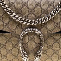 Pre Owned Gucci Beige GG Supreme Canvas and Suede Dionysus Shoulder Bag