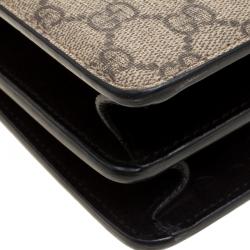 Pre Owned Gucci Beige GG Supreme Canvas and Suede Dionysus Shoulder Bag