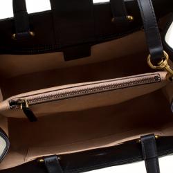 Pre Owned Gucci Black Matelasse Leather Small GG Marmont Top Handle Bag