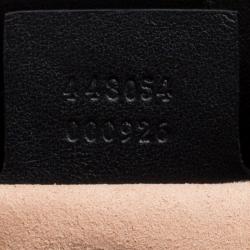 Pre Owned Gucci Black Matelasse Leather Small GG Marmont Top Handle Bag