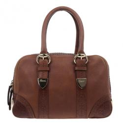مملوكة مسبقًا Gucci Brown Micro Guccissima Trim Medium Boston Bag
