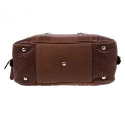 مملوكة مسبقًا Gucci Brown Micro Guccissima Trim Medium Boston Bag