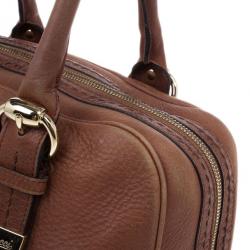 مملوكة مسبقًا Gucci Brown Micro Guccissima Trim Medium Boston Bag