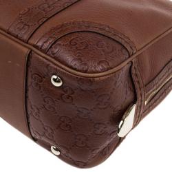 مملوكة مسبقًا Gucci Brown Micro Guccissima Trim Medium Boston Bag