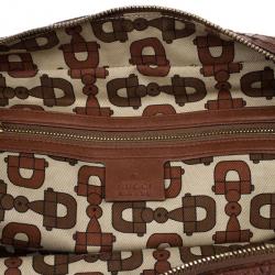 مملوكة مسبقًا Gucci Brown Micro Guccissima Trim Medium Boston Bag