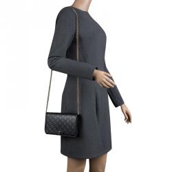 Gucci Black Guccissima Leather Mini Signature Wallet on Chain 