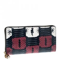 Gucci Multicolor Python Nymphaea Zip Around Wallet 