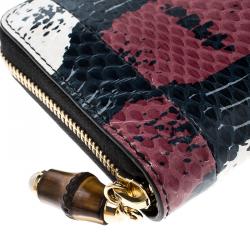 Gucci Multicolor Python Nymphaea Zip Around Wallet 