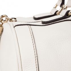 Pre Owned Gucci White Leather Medium Soho Boston Bag
