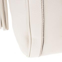Pre Owned Gucci White Leather Medium Soho Boston Bag
