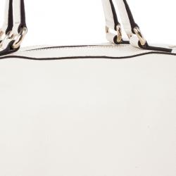 Pre Owned Gucci White Leather Medium Soho Boston Bag