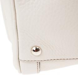 Pre Owned Gucci White Leather Medium Soho Boston Bag