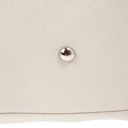 Pre Owned Gucci White Leather Medium Soho Boston Bag