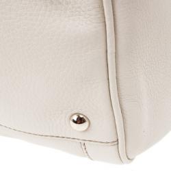 Pre Owned Gucci White Leather Medium Soho Boston Bag