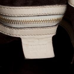 Pre Owned Gucci Beige GG Canvas Limited Edition Crest Patchwork Indy Top Handle Bag