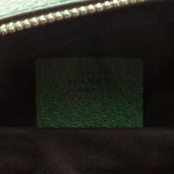 Pre Owned Gucci Green Leather Vintage Web Interlocking GG Bowling Bag