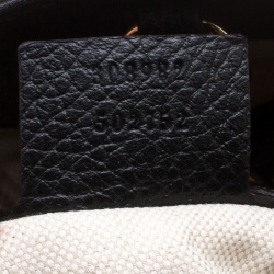 Pre Owned Gucci Black Pebbled Leather Medium Soho Tote