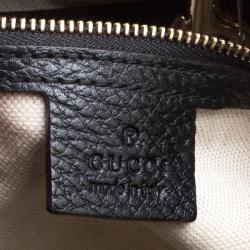 Pre Owned Gucci Black Pebbled Leather Medium Soho Tote