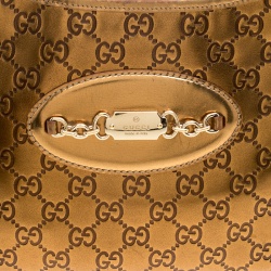 Pre Owned حقيبة غوتشي جلد غوتشيسيما برونزي ميتاليك