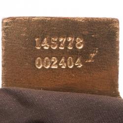 Pre Owned حقيبة غوتشي جلد غوتشيسيما برونزي ميتاليك