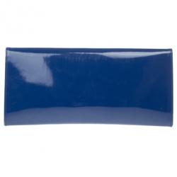 Pre Owned Gucci Blue Patent Leather Maxi Envelope Clutch