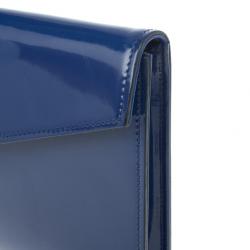 Pre Owned Gucci Blue Patent Leather Maxi Envelope Clutch