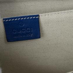 Pre Owned Gucci Blue Patent Leather Maxi Envelope Clutch