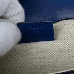 Pre Owned Gucci Blue Patent Leather Maxi Envelope Clutch