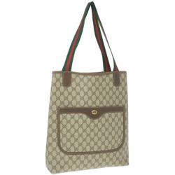 مملوكة مسبقًا Gucci Monogram Guccissima Leather Web Detail Vertical Tote
