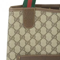 مملوكة مسبقًا Gucci Monogram Guccissima Leather Web Detail Vertical Tote