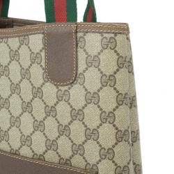 مملوكة مسبقًا Gucci Monogram Guccissima Leather Web Detail Vertical Tote