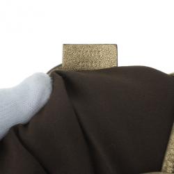 مملوكة مسبقًا Gucci Gold Metallic Monogram Abbey D-Ring Tote