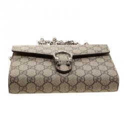 Gucci Beige GG Supreme Canvas Dionysus Wallet On Chain
