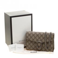 Gucci Beige GG Supreme Canvas Dionysus Wallet On Chain