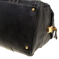 Pre Owned Gucci Black Leather Aviatrix Large Boston Bag