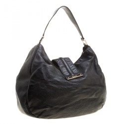 Gucci Black Guccissima Leather Large New Ladies Vintage Web Hobo