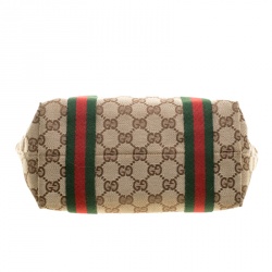 مملوكة مسبقًا حقيبة يد غوتشي ويب جوليكور كانفاس GG بيج/بنية صغيرة