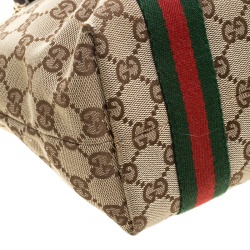 مملوكة مسبقًا حقيبة يد غوتشي ويب جوليكور كانفاس GG بيج/بنية صغيرة