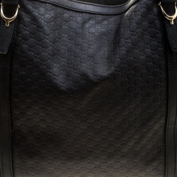 Pre Owned Gucci Black Microguccissima Leather Medium Nice Tote