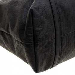 Pre Owned Gucci Black Microguccissima Leather Medium Nice Tote