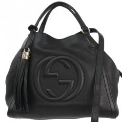 Gucci Black Leather Medium Soho Tote Bag Gucci