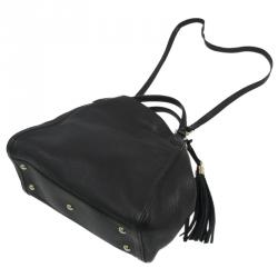 Pre Owned Gucci Black Pebbled Leather Soho Shoulder Bag