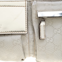 Pre Owned Gucci Silver GG Canvas Waist Belt Bag