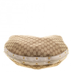 Pre Owned حقيبة غوتشي بيبا جلد وكانفاس GG بيج