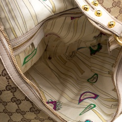 Pre Owned حقيبة غوتشي بيبا جلد وكانفاس GG بيج