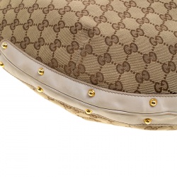 Pre Owned حقيبة غوتشي بيبا جلد وكانفاس GG بيج
